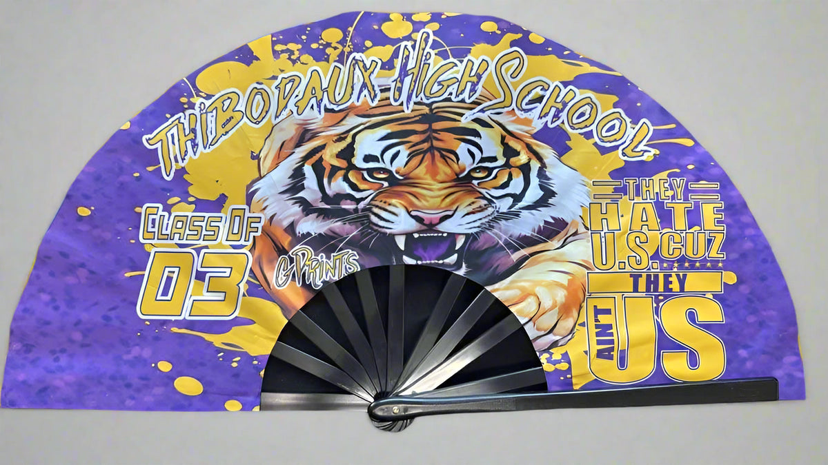 blank 25 Inch Sublimation Fans Black Handle