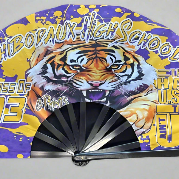 blank 25 Inch Sublimation Fans Black Handle