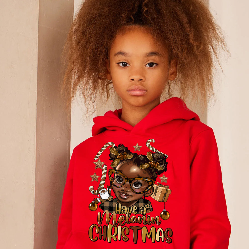 Melanin Christmas Little Girl SHIMMER DTF Transfer