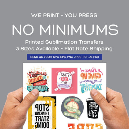 Custom Sublimation Transfers by size | Upload