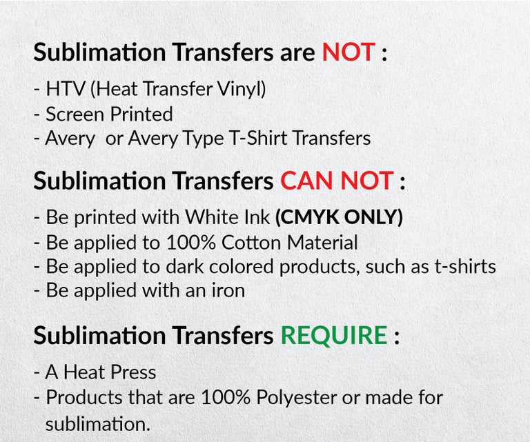 Custom Sublimation Transfers by size | Upload