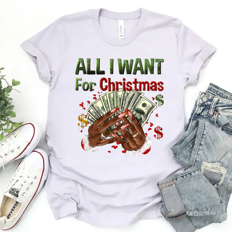 All I Want for Christmas SHIMMER DTF Transfer
