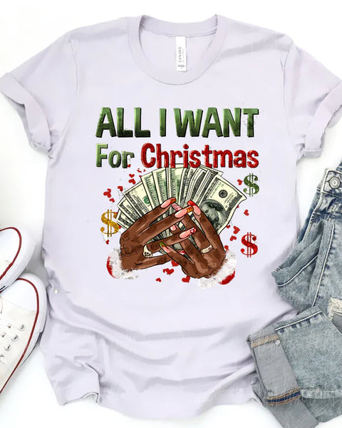 All I Want for Christmas SHIMMER DTF Transfer