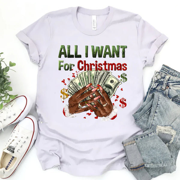 All I Want for Christmas SHIMMER DTF Transfer