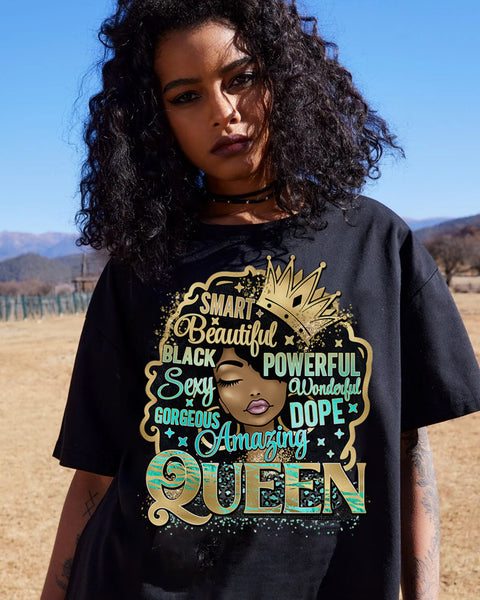Amazing Queen Shimmer DTF Transfer - teal