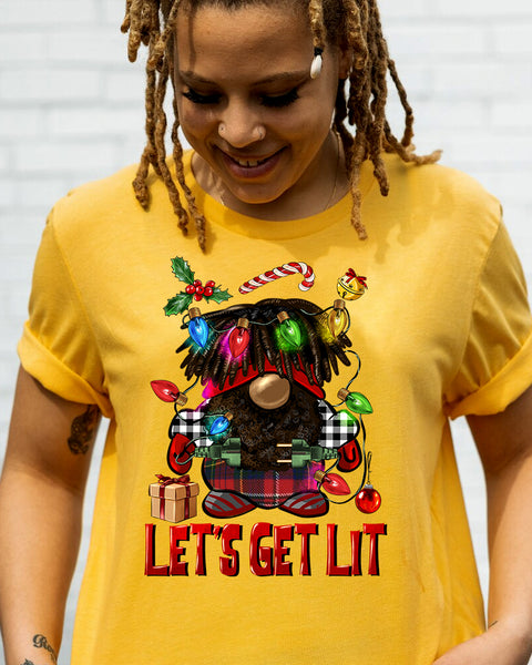 Lets Get Lit Gnomie SHIMMER DTF Transfer