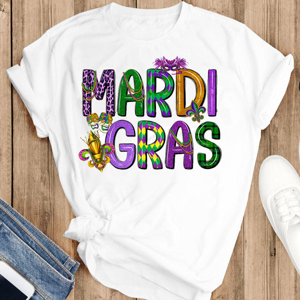 Mardi Gras Words DTF Transfer