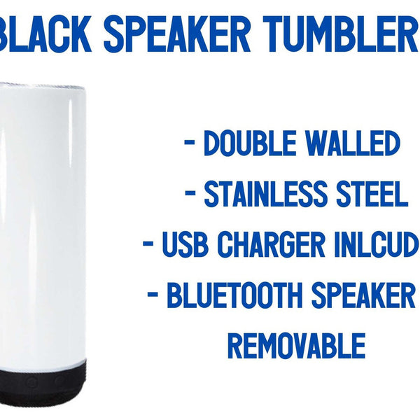 Blank Sublimation Bluetooth Speaker Tumbler Straight 20oz black speaker