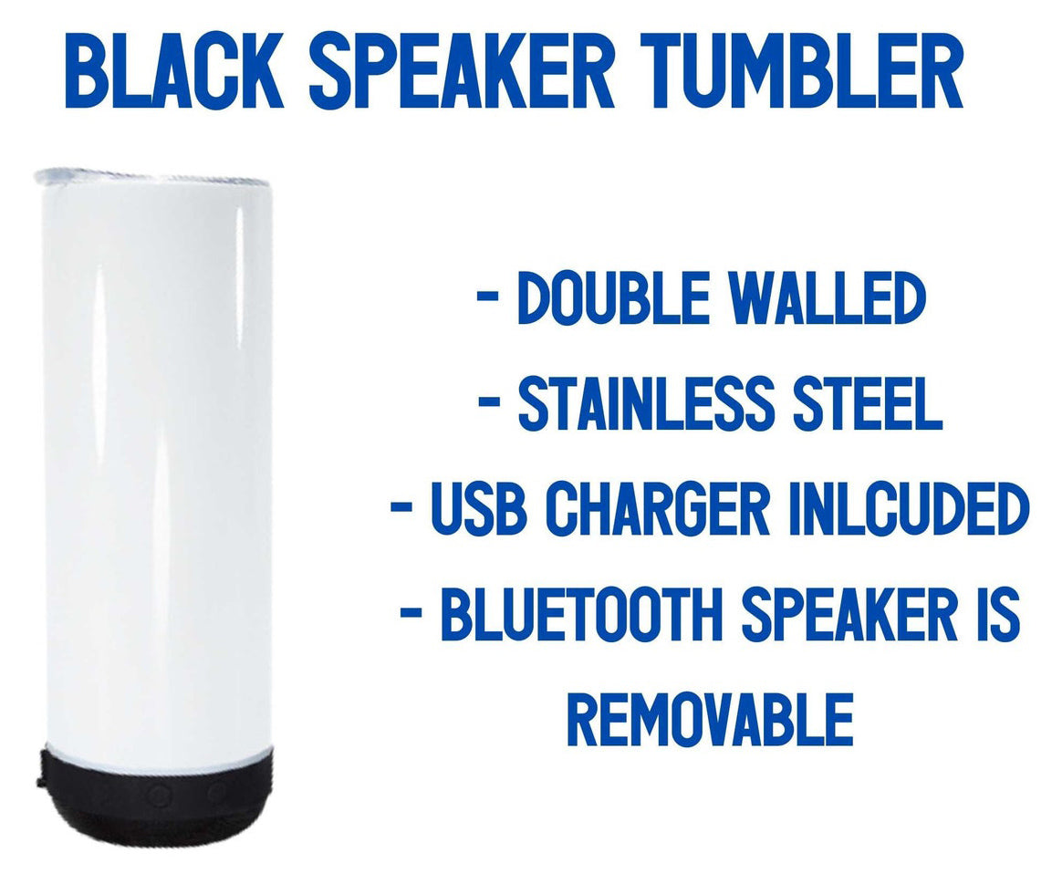 Blank Sublimation Bluetooth Speaker Tumbler Straight 20oz black speaker